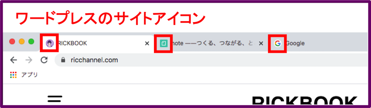 ワードプレスのサイトのアイコン