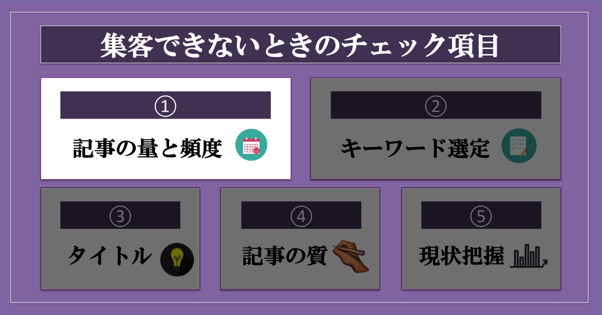 ブログ集客ができないときにチェックすること_量と頻度