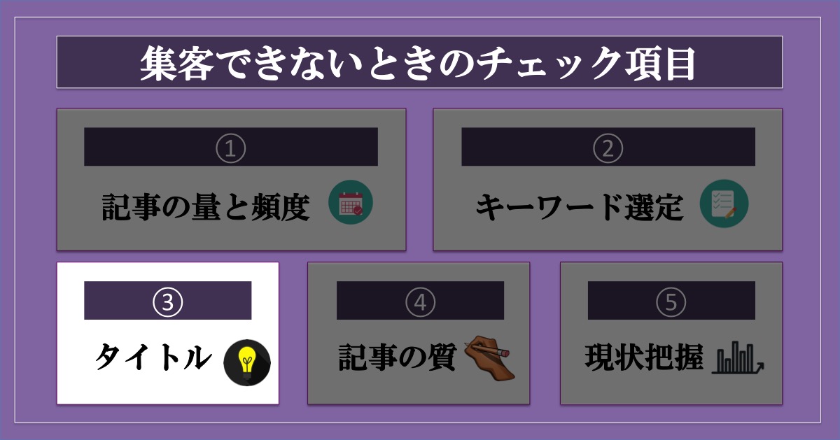 ブログ集客ができないときにチェックすること_タイトル