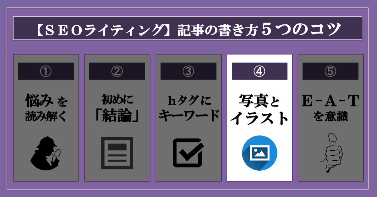 SEOライティング｜記事の書き方5つのコツ_写真やイラストを使う