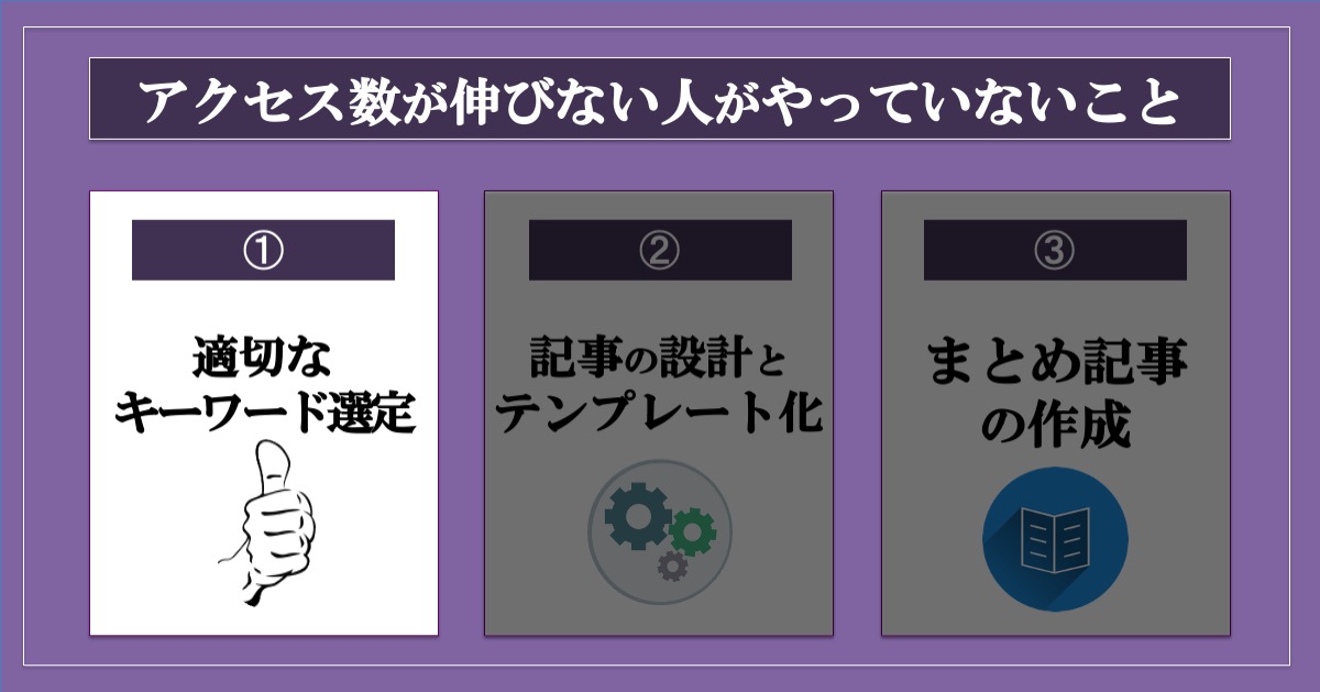 ブログのアクセス数が伸びない人がやっていない３つのこと_適切なキーワード選定